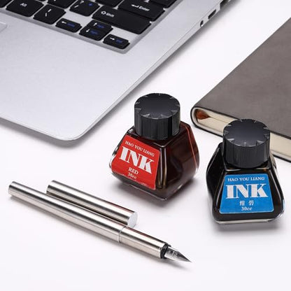 PATIKIL Fountain Pen Ink Black, 30ml Calligraphy Pen Bottled Ink Non-Carbon Colorful Smooth Flow Color Dip Drawing Set Art Supplies for Writing Painting Journaling - color: Black