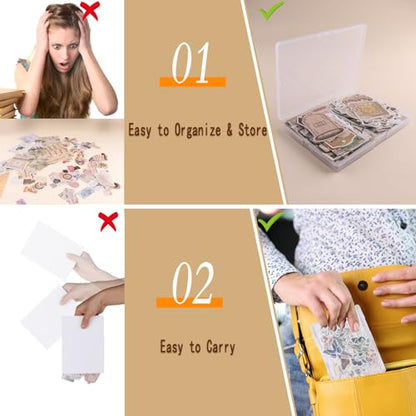 200Pcs Vintage Scrapbook Stickers, Aesthetic Junk Journal Stamping Supplies Kit, Scrapbooking Ephemera Washi Paper for Bullet Journaling Planners Diary Collage (Nostalgic) - style: Nostalgic