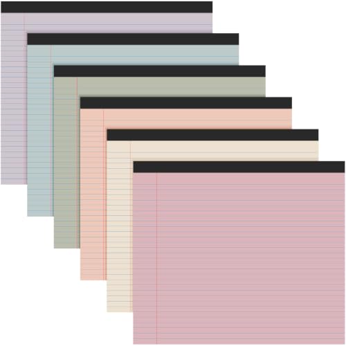 Lincia 6 Pcs Legal Pads Landscape Notebook, Soft Vintage Colors - color: Soft Vintage Colors