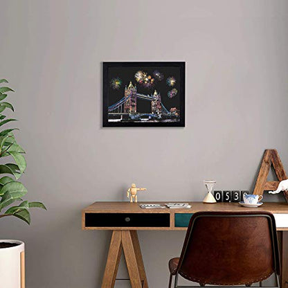 4-Sheet Rainbow Scratch Art with Tools for Adults & Teens, A4 Landmarks - color: Scenic Spots