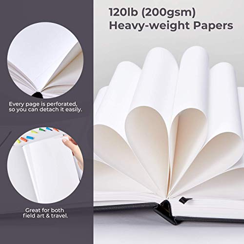 Ohuhu 8.3"x8.3" Marker Paper Pad Art Sketchbook for Drawing and Sketching | Square Sketch Book - 120 LB/200 GSM Smooth Drawing Paper - 78 Sheets/156 Pages - PU Hardcover Sketch Pad for Alcohol Markers - size: 8.3" x 8.3 "