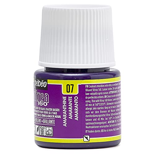 Pebeo Vitrea 160, Glossy Glass Paint, 45 ml Bottle - Amaranthine - color: Amaranthine