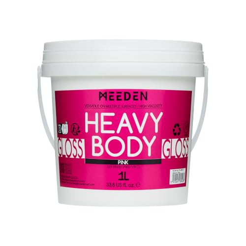 MEEDEN Azo Pink Acrylic Paint: 1L /33.8oz Heavy Body Gloss Finish | Thick Art Paints Non-Toxic for Canvas Crafts - color: Azo Pink - 1L