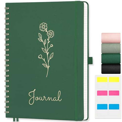 EMSHOI Graph Grid Spiral Journal Notebook, 110 Pages, A4 (8.2" x 11.2") - color: Dark Green, style: A4 Graph