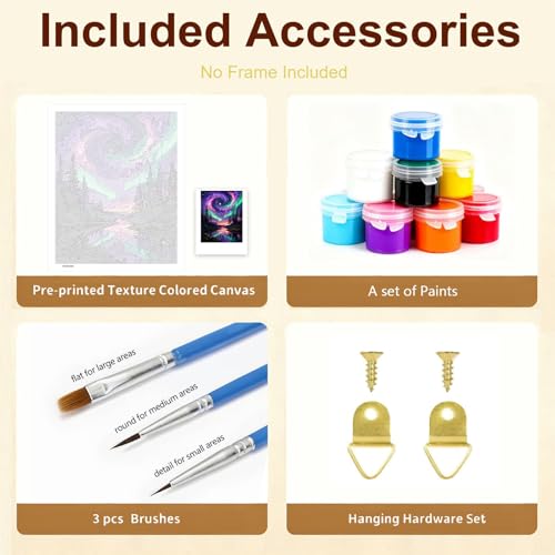 Gemozaic Aurora Paint by Numbers Kit for Adults, Starry Night Sky, 16x20 in - color: MT22906