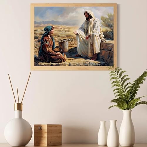 Ohhvvow 5D Jesus Diamond Art Kit, Full Drill 12x16 Inch for Adults | Full drill Round diamond art kit. Jesus religious design for adults, beginners, church gifts, home wall decor - color: Jesus C