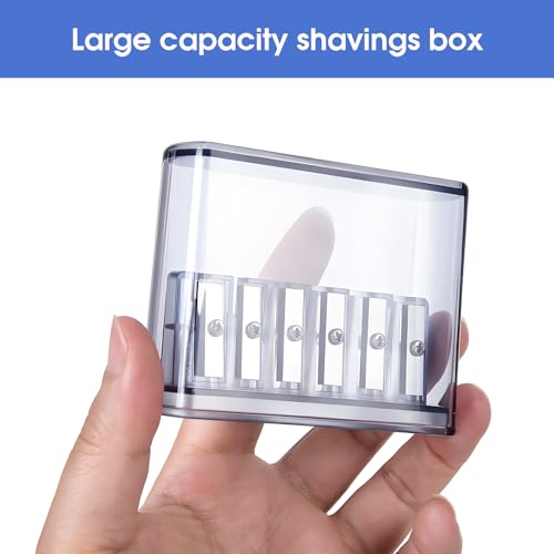 6-Hole Long Point Manual Pencil Sharpener for Artists, Sketching, Drawing