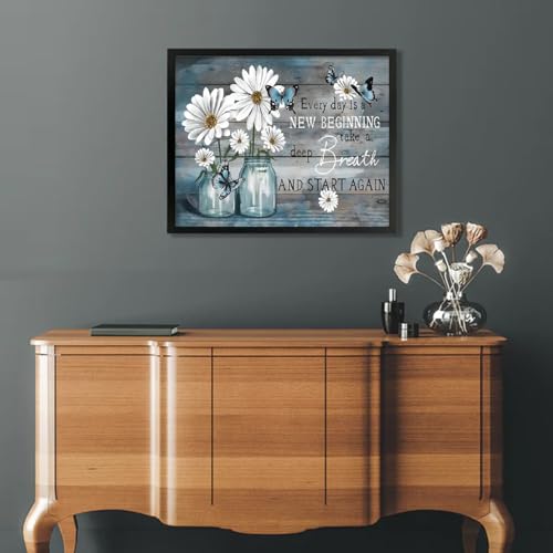 PHANTASYART Inspirational Flowers Paint by Numbers Kit for Adults 16x20inch | Flowers Paint by Number Adult, Dasiy Adult Paint by Number Kits on Canvas, DIY Acrylic Paint Kits, Gifts & Home Decor - color: Daisy, size: 16x20inch