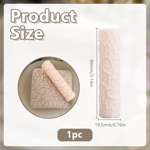 HOBBIESAY 1PC Cobblestones Polymer Clay Texture Roller 3D Printed Rollers for Clays Modeling Embossing Earring Maker Roller Pottery Textures Rollers Polymer Clay Crafts for Creating Clays Texture - color: Blanched Almond