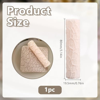 HOBBIESAY 1PC Cobblestones Polymer Clay Texture Roller 3D Printed Rollers for Clays Modeling Embossing Earring Maker Roller Pottery Textures Rollers Polymer Clay Crafts for Creating Clays Texture - color: Blanched Almond
