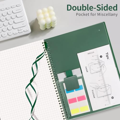 AHGXG Spiral Graph Paper Notebook, 110 Pages, A4 (8.5" x 11") | 100 gsm Thick Grid Paper, Waterproof Plastic Cover, for School Writing Engineering (Green) - color: Green, style: A4-Graph