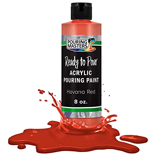 Pouring Masters Havana Red Ready to Pour Acrylic Pouring Paint - Premium 8-Ounce Pre-Mixed Fluid Acrylic Paint - Fluid Art Supplies for Canvas, Wood, Paper, Tile & Rocks - color: Havana Red
