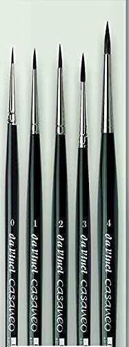 da Vinci Brushes 5598 Casaneo Round (Sizes 0,1,2,3,4) Artist Brush Set, Black, 5 - style: Casaneo Round Set
