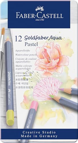 Faber-Castell Goldfaber Aqua Pastel Watercolor Pencils - 12 Pastel Water Colored Pencils, Water Color Pencils for Painting and Drawing - size: 1 Count (Pack of 12)
