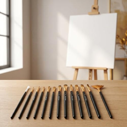 12Pcs Special Shape Art Brush Set, Premium Nylon Filaments Painting Brushes for Watercolor, Gouache, Oil Painting and Handmade Craft Use