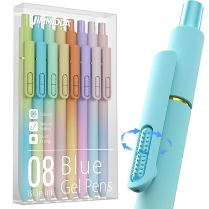 8 Pack Blue Gel Pens - 0.7mm Medium Point, Quick Drying Blue Ink - color: Gradient -Blue Ink-0.7mm-8Pcs