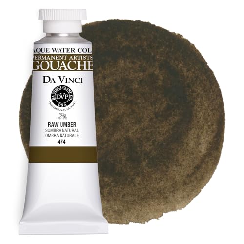 DA VINCI PAINTS Professional Artist Gouache Paint, Raw Umber, 37mL - color: Raw Umber