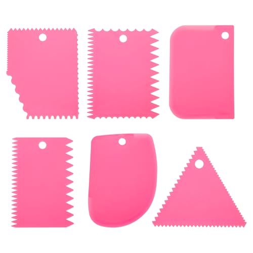 PATIKIL 6 Pcs Plastic Clay Scraper, 1 Set Pottery Tools Soft Carving Scraper Kit Clay Sculpting Tools Ceramics Cutter for Beginners Pottery Modeling, Pink - color: Pink