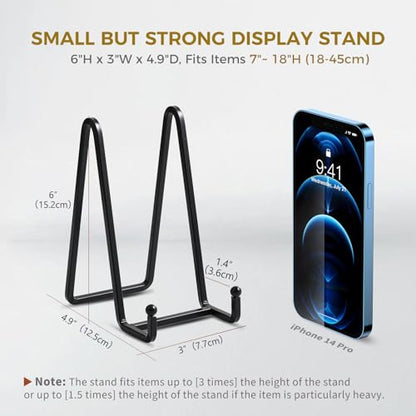 Plate Holder Easel Display Stand - 6 inch Metal Plate Stands for Display - Tabletop Picture Stand - Black Iron Easels for Display Pictures | Photo Frames | Book | Decorative Plates | Plaque - 2 Pack - size: 6 inch (2 pack)