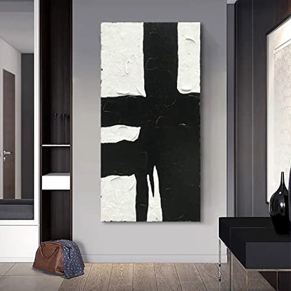 NANKAI Art Hand-drawn minimalist black and white abstract art oil painting - color: NKHB008