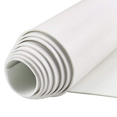 DGSL Foam Insulation Neoprene Sheets with Adhesive, 12''W x 59''L x 1/16''T | Weatherproof Soundproof Padding for Automotive, Multi-Function Soundproof Large Closed Cell Neoprene Rubber Roll, White - color: White, size: 12 in x 59 in x 1/16 Inch