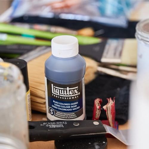 Liquitex Professional Gesso Surface Prep Medium, 237ml (8-oz), Black - color: Black, size: 8 Fl Oz (Pack of 1), style: 8-oz