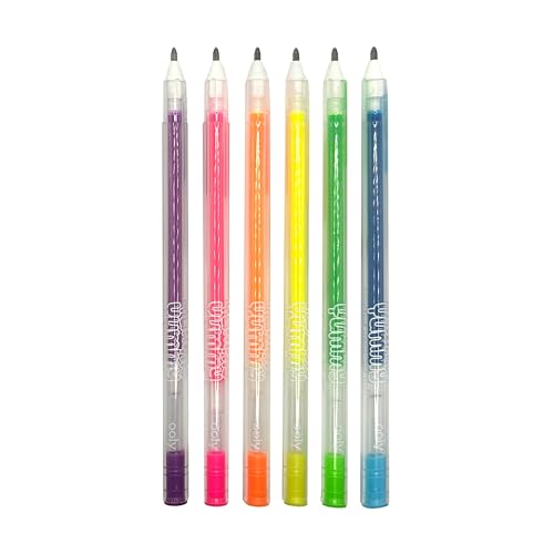 OOLY Yummy Yummy Scented Gel Pens, Neon, Set of 6 | Ages 3+, Fruity Scented Gel Ink, Vibrant Neon Colors, 1.0mm Nib, Fun Writing Pens for School and Crafts - style: Neon - Set of 6