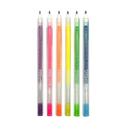 OOLY Yummy Yummy Scented Gel Pens, Neon, Set of 6 | Ages 3+, Fruity Scented Gel Ink, Vibrant Neon Colors, 1.0mm Nib, Fun Writing Pens for School and Crafts - style: Neon - Set of 6