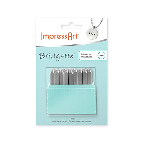 ImpressArt - Basic Bridgette Lowercase 3mm Letter Set for Metal Stamping, Handmade Jewelry & Craft Projects - color: Bridgette (3mm), size: Lowercase