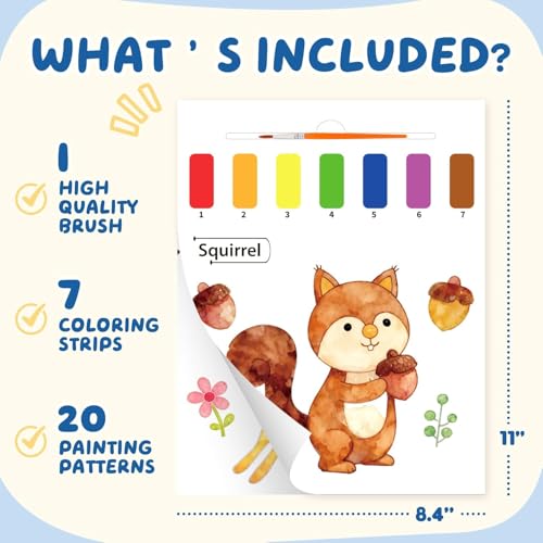 YPLUS Paint with Water Coloring Books for Toddlers 1-3, Animals Theme - color: Animals, size: 21×27cm-20pages