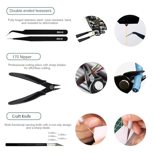 3D Printer Tool Kit, 32Pcs 3D Printing Deburring Tool, Craft Knife,Hand File,Carving Knife,Spirit Level,Cutting and Cleaning Set Box 3D Printer Accessories for Printing - color: 3D Printer Tool Kit Box-2