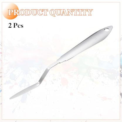 HARFINGTON 2pcs Palette Knife Painting Tool 7.68" Stainless Steel Silver