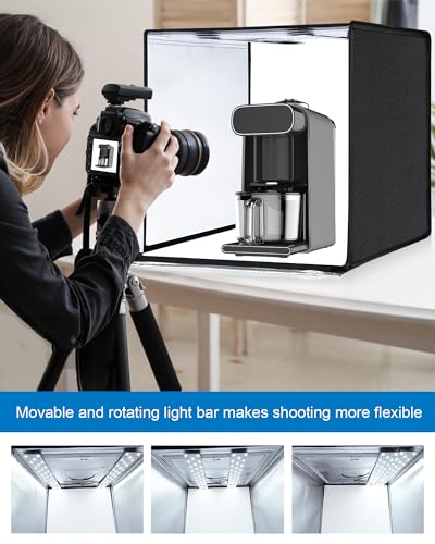 PULUZ Light Box Photography, 24x24 inch Large Photo Studio Light Box, Professional Dimmable Photo Booth with 120 LED Lights & 6 Backdrops for Jewelry and Food Items Product Photography - size: 24*24 Inch