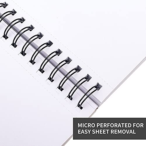 FIXSMITH 9"X12" Sketch Book | 200 Sheets (68 lb/100gsm) Sketchbook| 2 Pack (100 Sheets Each) |Acid Free Drawing Paper | Spiral Bound Sketchpad for Beginners,Artists & Professionals | Bright White - color: Black, size: 9"x12"-2 Pack