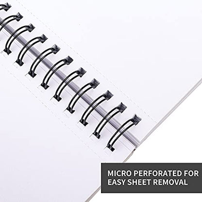 FIXSMITH 9"X12" Sketch Book | 200 Sheets (68 lb/100gsm) Sketchbook| 2 Pack (100 Sheets Each) |Acid Free Drawing Paper | Spiral Bound Sketchpad for Beginners,Artists & Professionals | Bright White - color: Black, size: 9"x12"-2 Pack