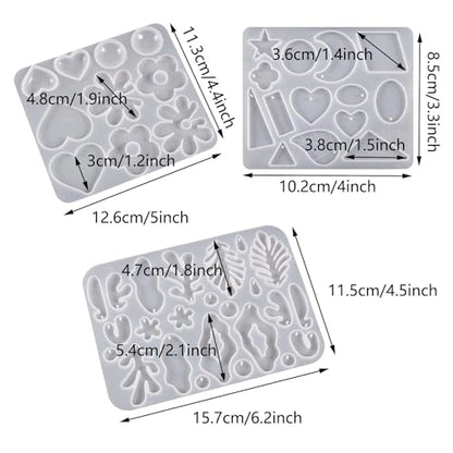 Attuslla 6 PCS Resin Earring Molds Silicone Jewelry Earring Molds Epoxy Resin Molds DIY Craft with Ear Hooks, Jump Rings for DIY Women Earrings, Pendants, Rings, Jewelry Craft Supplies - color: Style B