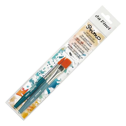 da Vinci Student Series 5019B Primo, Round and Flat Synthetic with Blue Handle, Sizes 12 and 16 - color: Blue, style: Synthetic