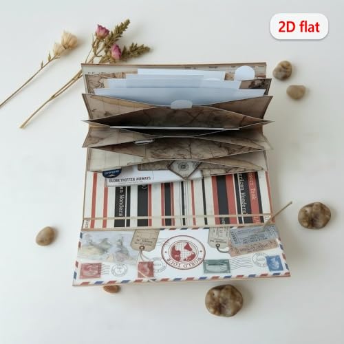 Accordion Folio Mini Project,Folio Booklet Craft Kit, Junk Journal Kit, Scrapbooking Supplies, Journaling Decor, Mini Folio Writer Folder Project, Arts & Crafts Gifts, Handmade Decor Accessories