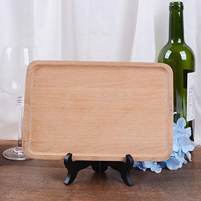 5" Wooden Display Stands Black Foldable Wood Easel Stands with Gold Latch | 6Pcs Adjustable Width Plate Holders for Picture Frames Decorative Plates Artwork Cookbooks Tabletop Display
