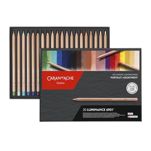 Caran d'Ache 6901 Colouring Pencils Luminance Portrait Assortment 20 Colours, Multi-Colour, 26 x 19 x 2 cm.