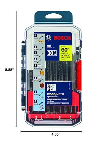 Bosch T30C 30 pc. T-Shank Jig Saw Blade Set for Wood and Metal - size: 30 pack
