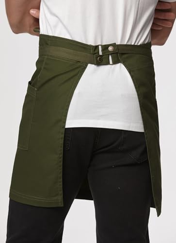 Waist Apron for Men Server Bistro Half 4251BY - color: Army Green, size: 1 Pack