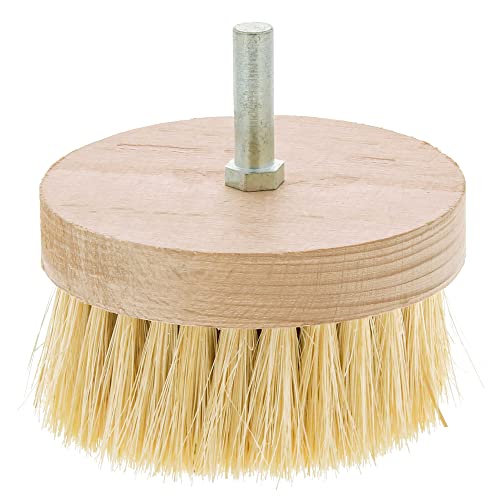 U.S. Art Supply 4" Wide Chalk and Wax Buffing Brush with 3/8" Drill Arbor
