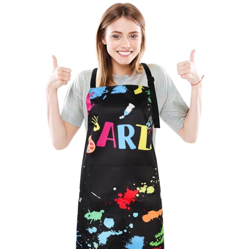 Painting Artist Apron with Pockets, Waterproof Painting Aprons for Adults, Adjustable Art Apron Bib Apron - color: Style 1
