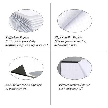 Large Dotted Paper Notepad - 22" x 17" Grid Dot Paper, 50 Sheets/100 Pages, 100 Gsm White Paper Desk Pad for Office/School/Home - size: 1-Pack, style: Dotted