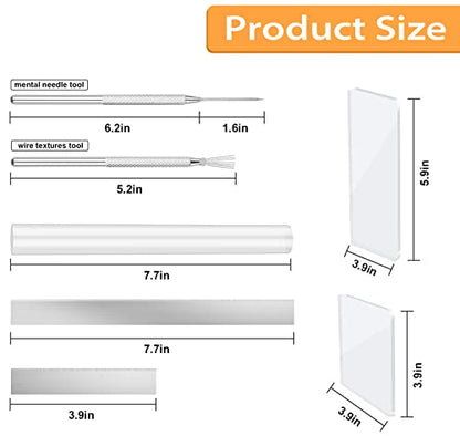 12 Pcs Polymer Clay Cutter Tools, Acrylic Roller for Polymer Clay, Acrylic Sheet Rectangle Shape, Clay Rolling Pin, Modeling Clay Carving Tools, Shaping Knife for Clay DIY, Earing Making, Jewelry
