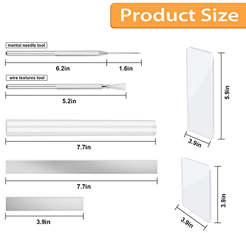 12 Pcs Polymer Clay Cutter Tools, Acrylic Roller for Polymer Clay, Acrylic Sheet Rectangle Shape, Clay Rolling Pin, Modeling Clay Carving Tools, Shaping Knife for Clay DIY, Earing Making, Jewelry