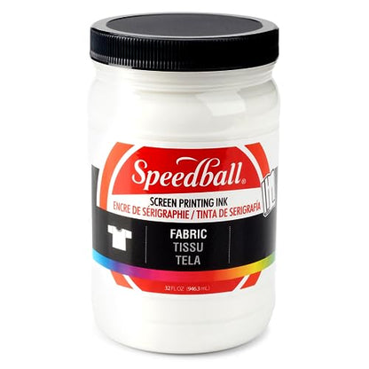 Speedball 004603 Fabric Screen Printing Ink, 32 Fl. Oz, White - color: White, size: 32 fl oz