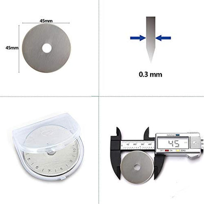 Rotary Cutter Blades 45mm 10 Pack by KISSWILL, Fits Fiskars, Olfa, Martelli, Dremel, Truecut, DAFA Rotary Cutter Replacement for Quilting Scrapbooking Sewing Arts &Crafts, Sharp and Durable - color: 45MM Round hole Blades