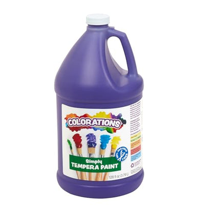 Colorations Paraben-Free Tempera Paint for Kids, 1 Gallon, Vibrant Violet | Non-Toxic and Made in the USA, Classroom Must Haves, Bulk Arts & Crafts Supplies - color: Violet